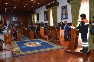 Protección Civil de Telde pone voz al rechazo plenario a la lacra machista (Foto TA)